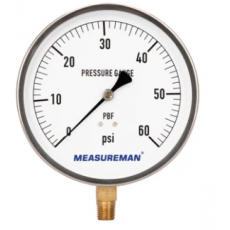 MEASUREMAN 304 不锈钢表壳无铅承包商压力表系列