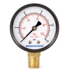 MEASUREMAN 低压表0-15PSI/KP干空气压力表